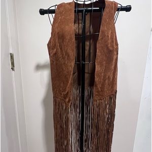 Faux Suede 70's vibe Fringe Vest